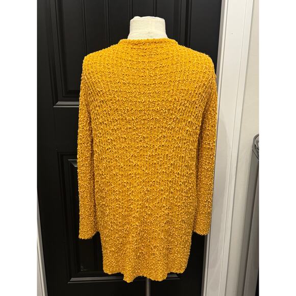 Debut Women's Mustard Yellow Textured Long Cardigan Small - Picture 4 of 8